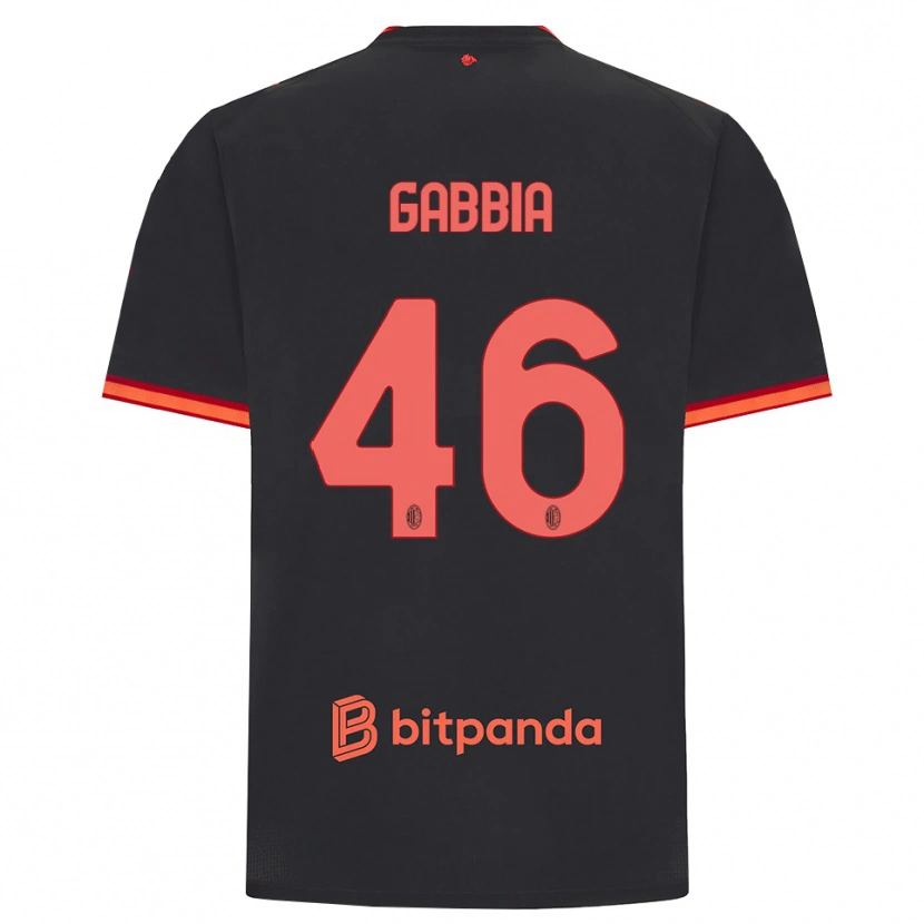 Danxen Män Matteo Gabbia #46 Svart Röd Tredjesatsen Matchtröjor 2026/27 Tröjor T-Tröja