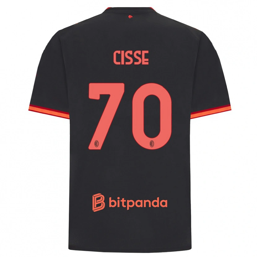 Danxen Män Alphadjo Cissè #70 Svart Röd Tredjesatsen Matchtröjor 2026/27 Tröjor T-Tröja