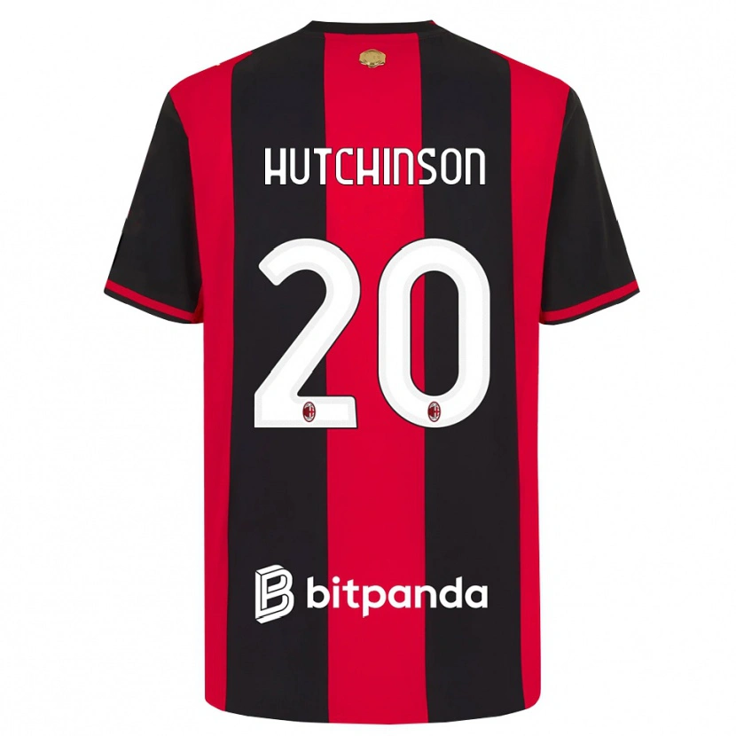Danxen Kvinnor Omari Hutchinson #20 Röd Svart Vit Hemmatröja Matchtröjor 2026/27 Tröjor T-Tröja