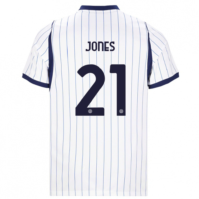 Danxen Kvinnor Curtis Jones #21 Vit Marinblå Bortatröja Matchtröjor 2026/27 Tröjor T-Tröja