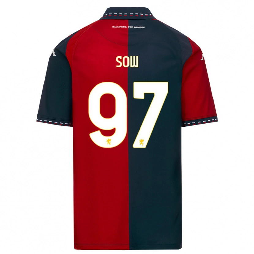 Danxen Kvinnor Djibril Sow #97 Röd Svart Vit Hemmatröja Matchtröjor 2026/27 Tröjor T-Tröja