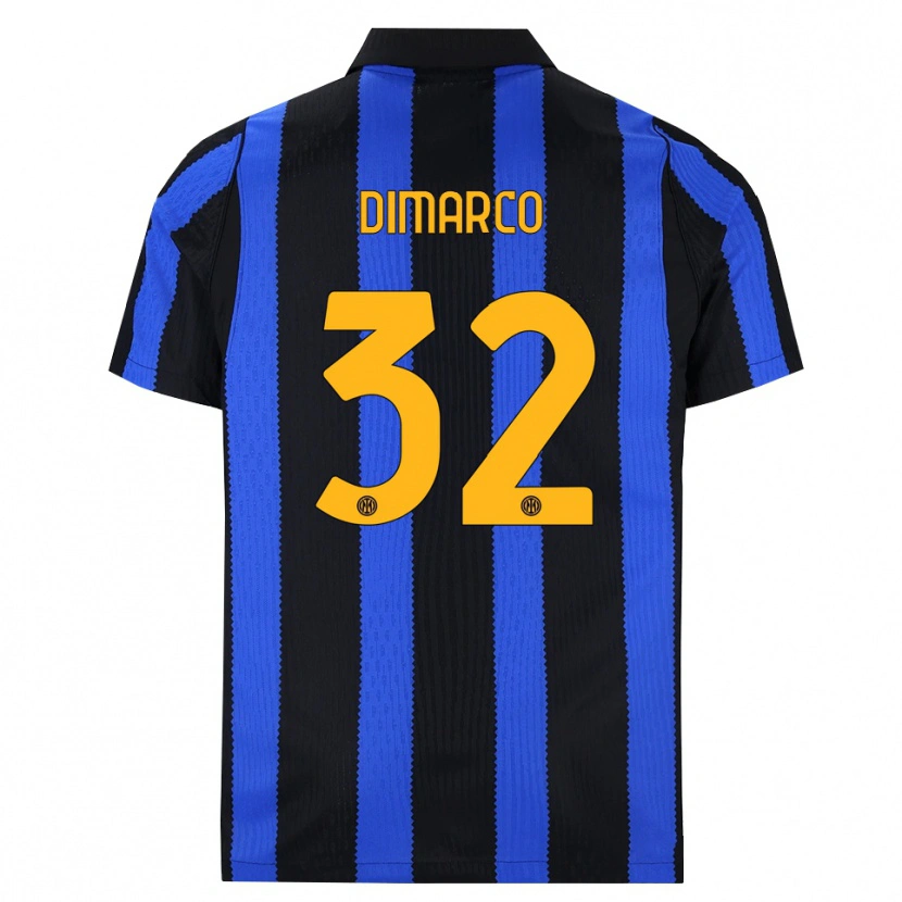 Danxen Kvinnor Federico Dimarco #32 Svart Blå Gul Hemmatröja Matchtröjor 2026/27 Tröjor T-Tröja