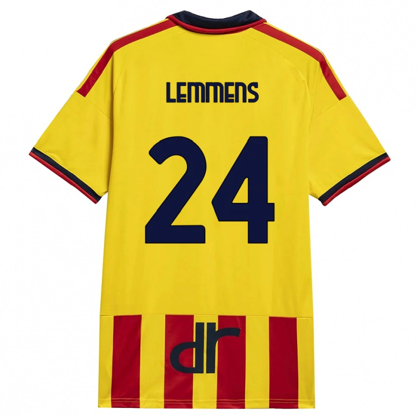 Danxen Kvinnor Mats Lemmens #24 Gul Röd Hemmatröja Matchtröjor 2026/27 Tröjor T-Tröja