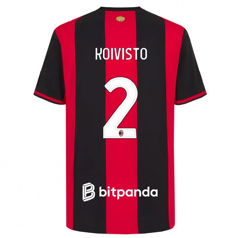 Danxen Kvinnor Emma Koivisto #2 Röd Svart Vit Hemmatröja Matchtröjor 2026/27 Tröjor T-Tröja