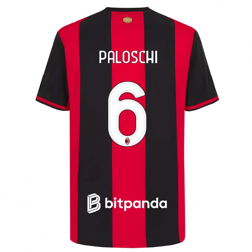 Danxen Kvinnor Dorian Paloschi #6 Röd Svart Vit Hemmatröja Matchtröjor 2026/27 Tröjor T-Tröja