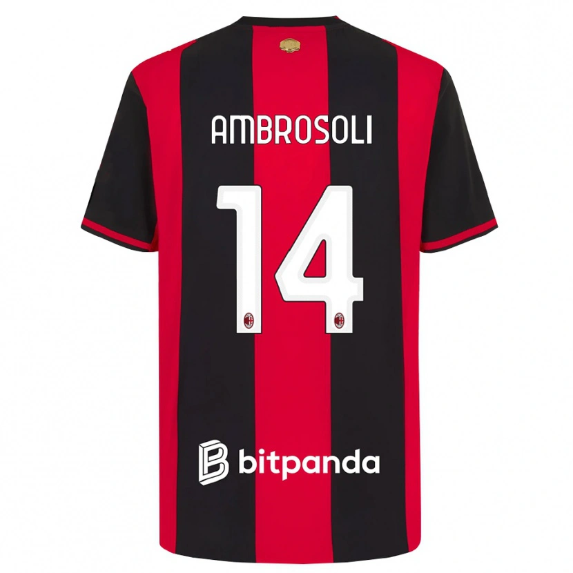 Danxen Kvinnor Pietro Ambrosoli #14 Röd Svart Vit Hemmatröja Matchtröjor 2026/27 Tröjor T-Tröja