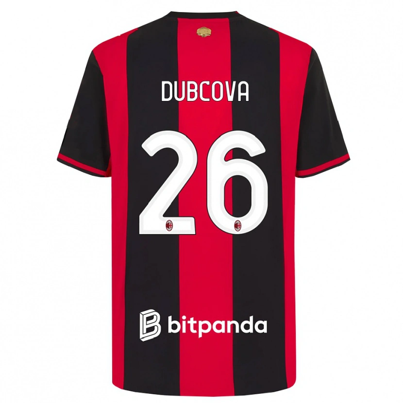 Danxen Kvinnor Michaela Dubcova #26 Röd Svart Vit Hemmatröja Matchtröjor 2026/27 Tröjor T-Tröja