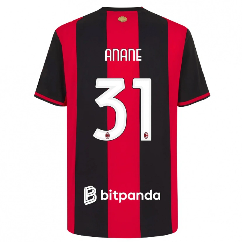 Danxen Kvinnor Emmanuel Anane #31 Röd Svart Vit Hemmatröja Matchtröjor 2026/27 Tröjor T-Tröja