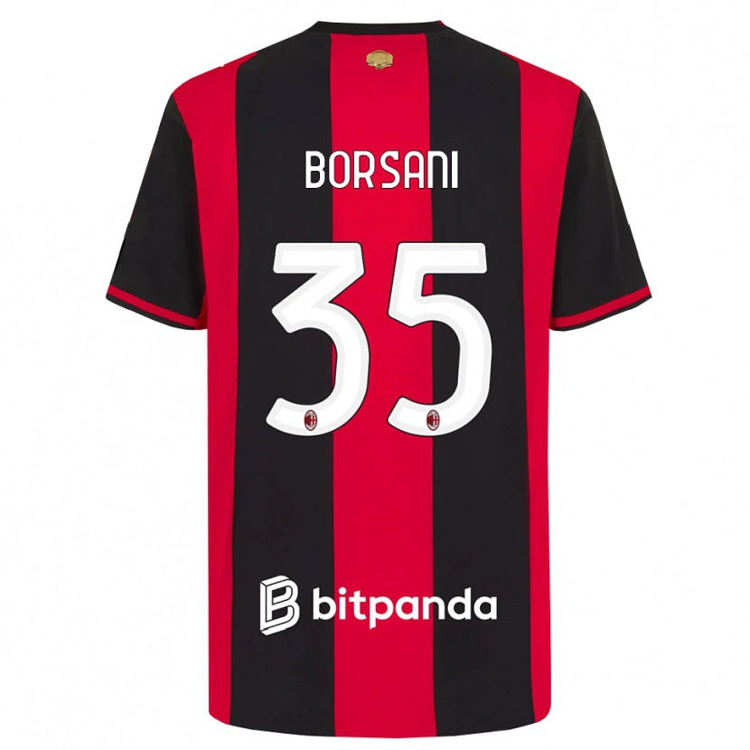 Danxen Kvinnor Emanuele Borsani #35 Röd Svart Vit Hemmatröja Matchtröjor 2026/27 Tröjor T-Tröja