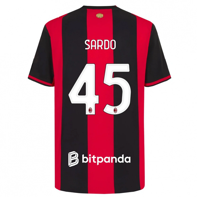 Danxen Kvinnor Jacopo Sardo #45 Röd Svart Vit Hemmatröja Matchtröjor 2026/27 Tröjor T-Tröja