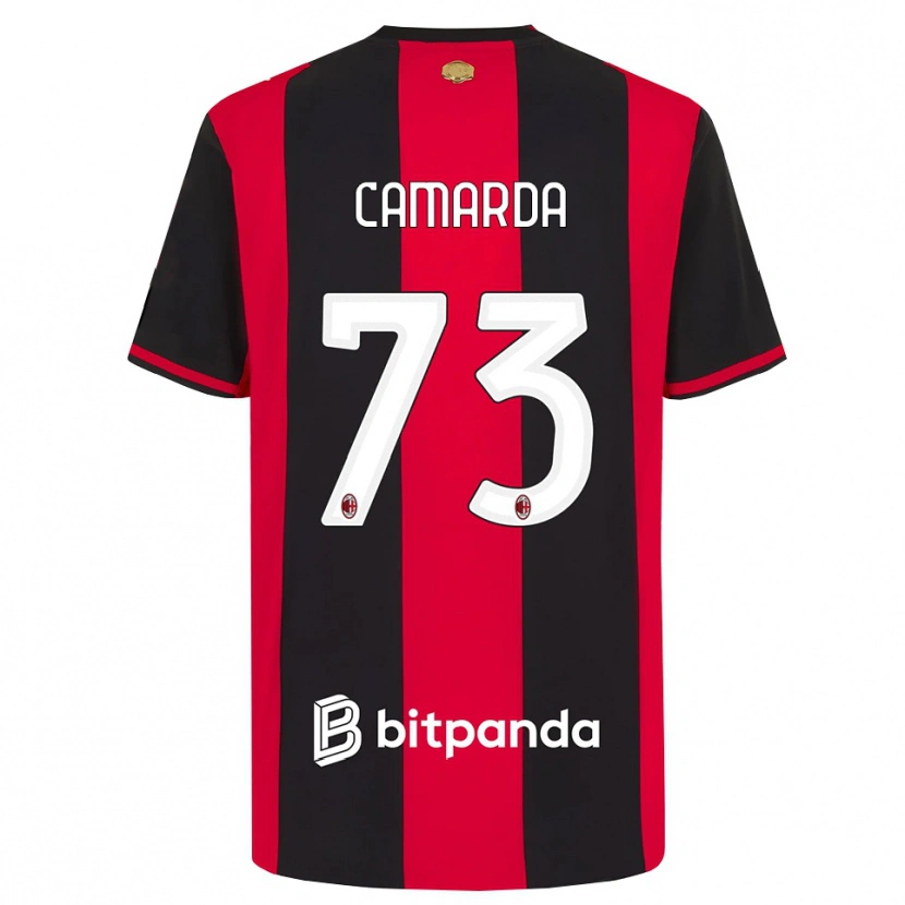 Danxen Kvinnor Francesco Camarda #73 Röd Svart Vit Hemmatröja Matchtröjor 2026/27 Tröjor T-Tröja