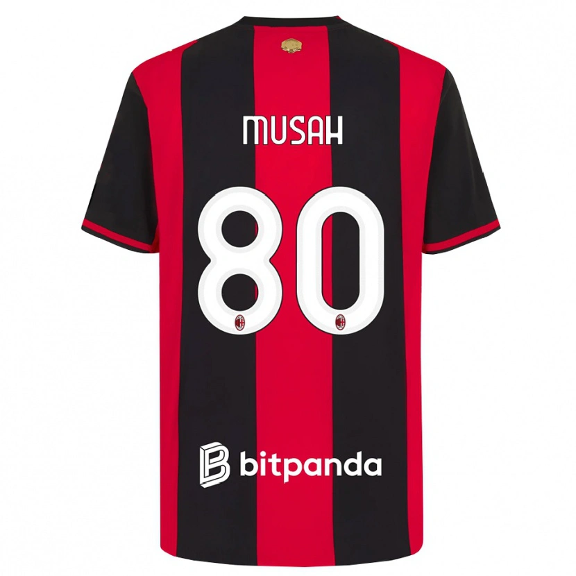 Danxen Kvinnor Yunus Musah #80 Röd Svart Vit Hemmatröja Matchtröjor 2026/27 Tröjor T-Tröja