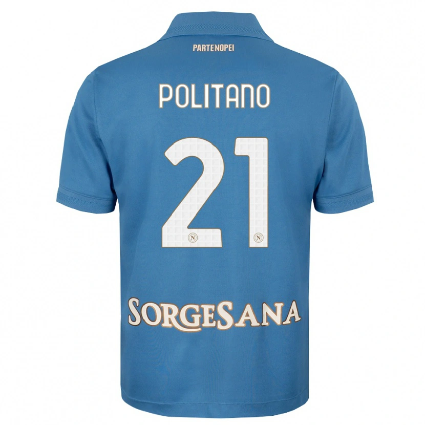 Danxen Kvinnor Matteo Politano #21 Dimblå Vit Hemmatröja Matchtröjor 2026/27 Tröjor T-Tröja