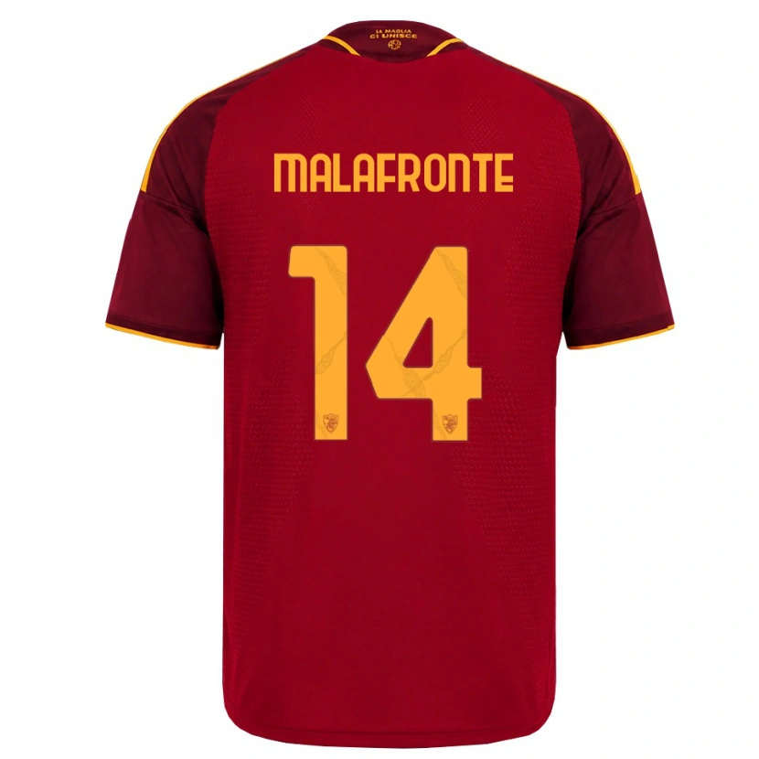 Danxen Kvinnor Matteo Malafronte #14 Röd Gyllene Gul Hemmatröja Matchtröjor 2026/27 Tröjor T-Tröja
