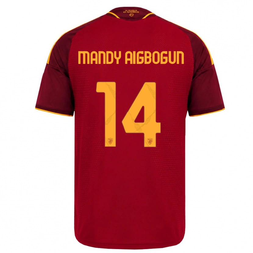 Danxen Kvinnor Eseosa Mandy Aigbogun #14 Röd Gyllene Gul Hemmatröja Matchtröjor 2026/27 Tröjor T-Tröja