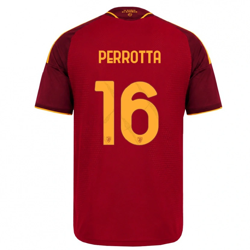 Danxen Kvinnor Mathias Perrotta #16 Röd Gyllene Gul Hemmatröja Matchtröjor 2026/27 Tröjor T-Tröja