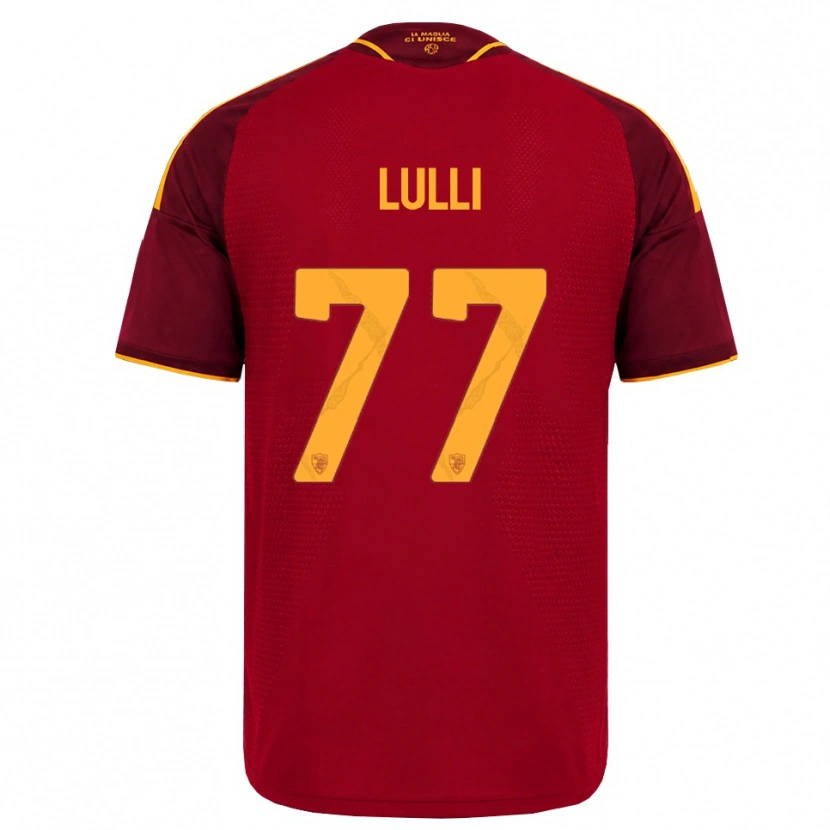 Danxen Kvinnor Emanuele Lulli #77 Röd Gyllene Gul Hemmatröja Matchtröjor 2026/27 Tröjor T-Tröja