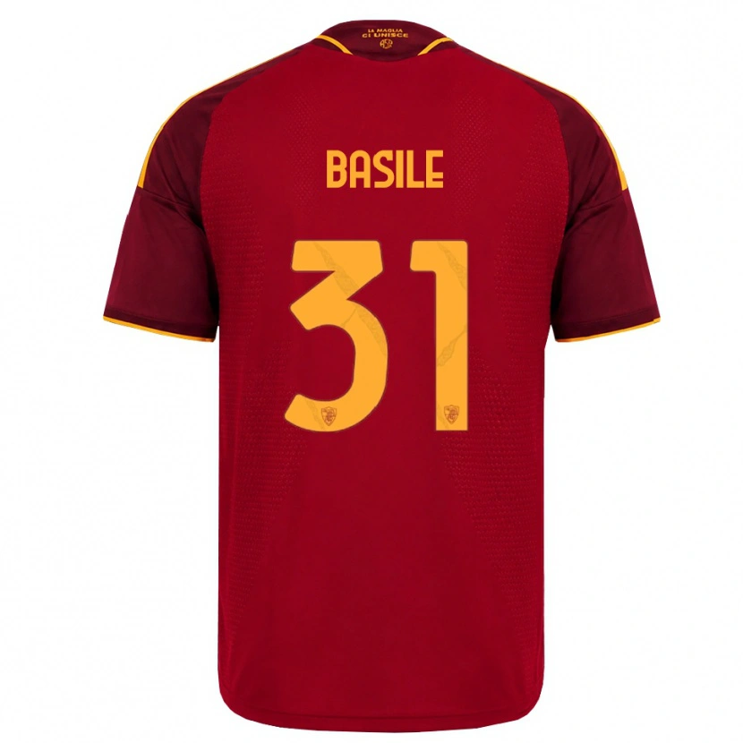 Danxen Kvinnor Filippo Basile #31 Röd Gyllene Gul Hemmatröja Matchtröjor 2026/27 Tröjor T-Tröja