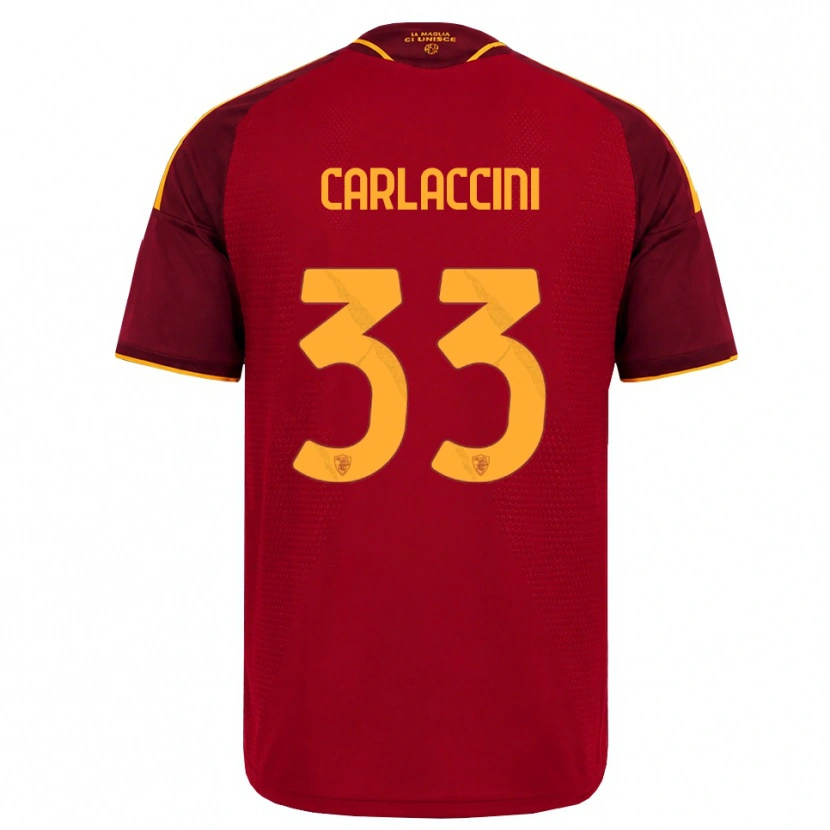 Danxen Kvinnor Samuele Carlaccini #33 Röd Gyllene Gul Hemmatröja Matchtröjor 2026/27 Tröjor T-Tröja