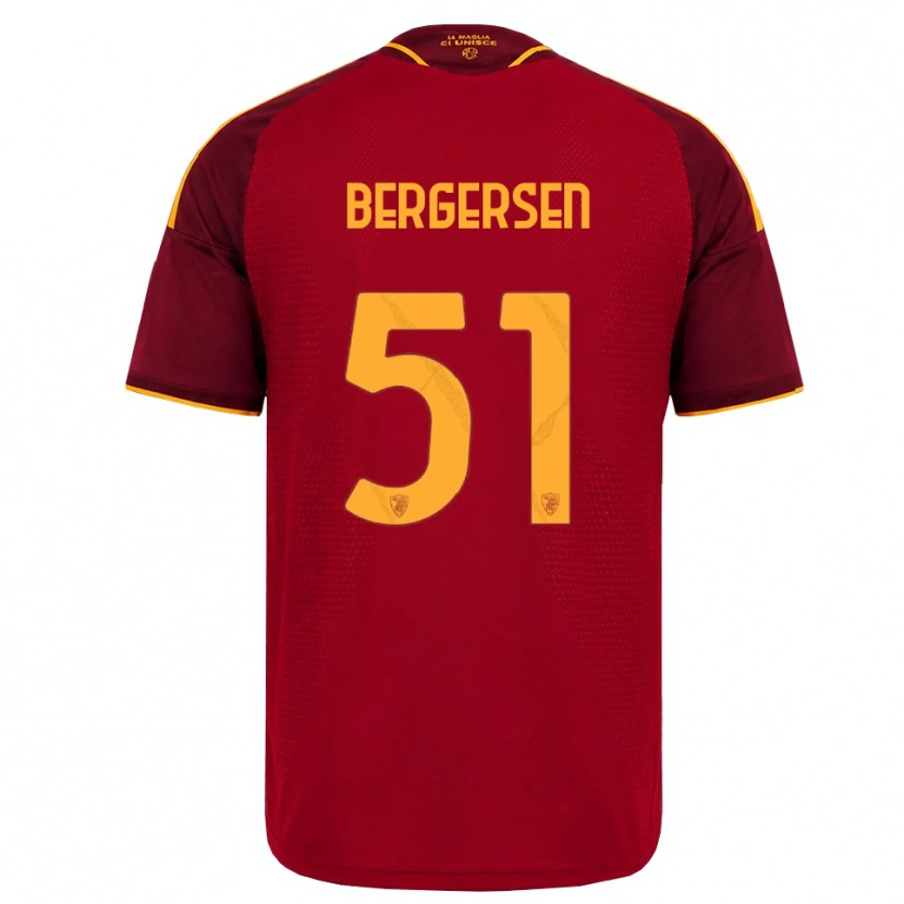 Danxen Kvinnor Mina Bergersen #51 Röd Gyllene Gul Hemmatröja Matchtröjor 2026/27 Tröjor T-Tröja