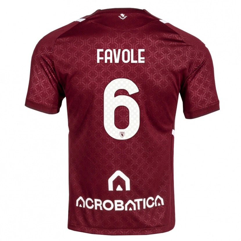 Danxen Kvinnor Stefania Favole #6 Burgundy Vit Hemmatröja Matchtröjor 2026/27 Tröjor T-Tröja