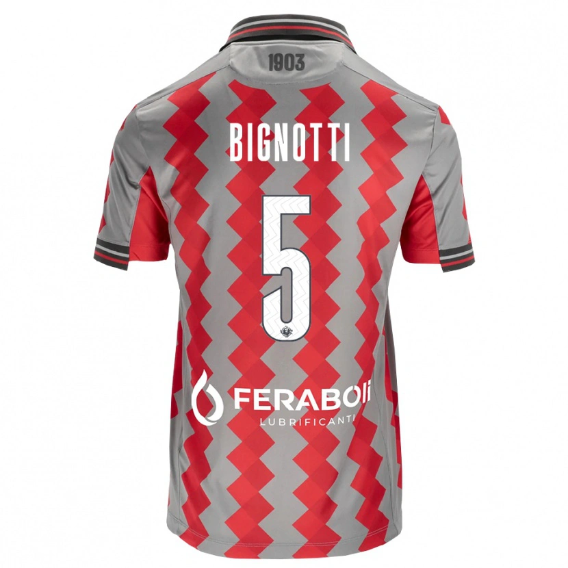Danxen Kvinnor Francesco Bignotti #5 Grå Röd Vit Hemmatröja Matchtröjor 2026/27 Tröjor T-Tröja