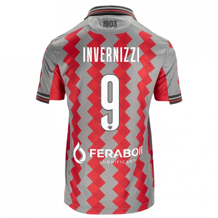 Danxen Kvinnor Leonardo Invernizzi #9 Grå Röd Vit Hemmatröja Matchtröjor 2026/27 Tröjor T-Tröja