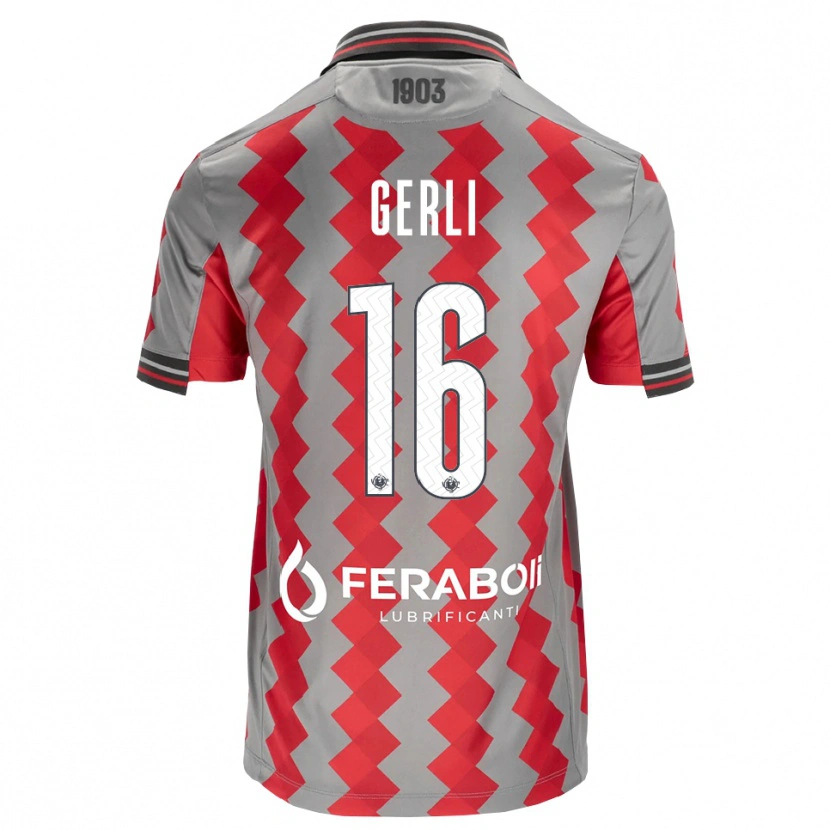 Danxen Kvinnor Fabio Gerli #16 Grå Röd Vit Hemmatröja Matchtröjor 2026/27 Tröjor T-Tröja