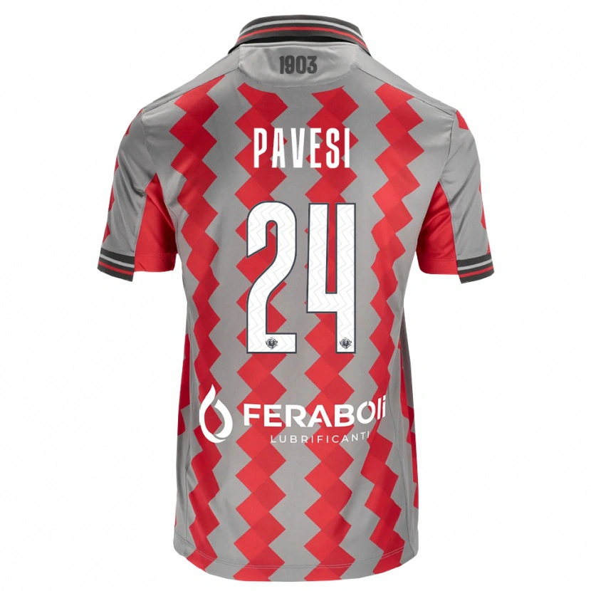 Danxen Kvinnor Davide Pavesi #24 Grå Röd Vit Hemmatröja Matchtröjor 2026/27 Tröjor T-Tröja
