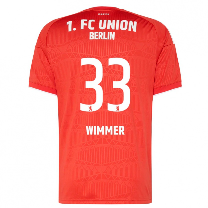 Danxen Kvinnor Pauline Wimmer #33 Röd Vit Hemmatröja Matchtröjor 2026/27 Tröjor T-Tröja