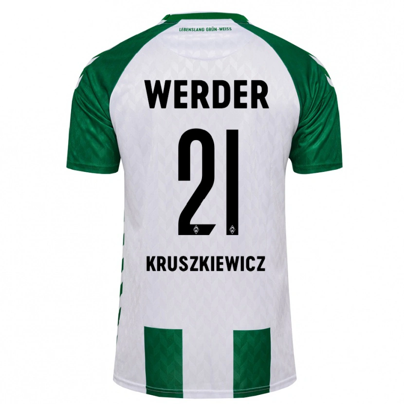 Danxen Kvinnor Jakub Kruszkiewicz #21 Grön Vit Hemmatröja Matchtröjor 2026/27 Tröjor T-Tröja