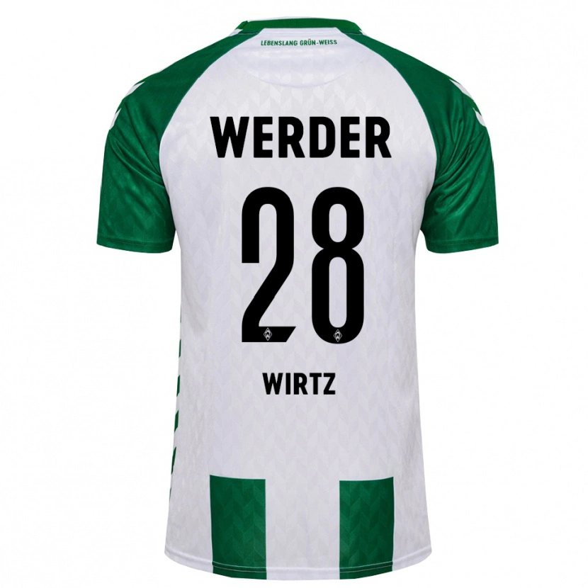 Danxen Kvinnor Juliane Wirtz #28 Grön Vit Hemmatröja Matchtröjor 2026/27 Tröjor T-Tröja