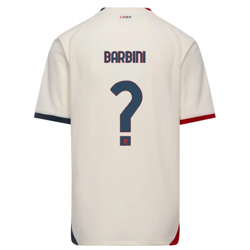 Danxen Kvinnor Matteo Barbini #0 Off-White Röd Bortatröja Matchtröjor 2026/27 Tröjor T-Tröja
