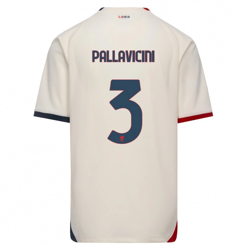 Danxen Kvinnor Matteo Pallavicini #3 Off-White Röd Bortatröja Matchtröjor 2026/27 Tröjor T-Tröja