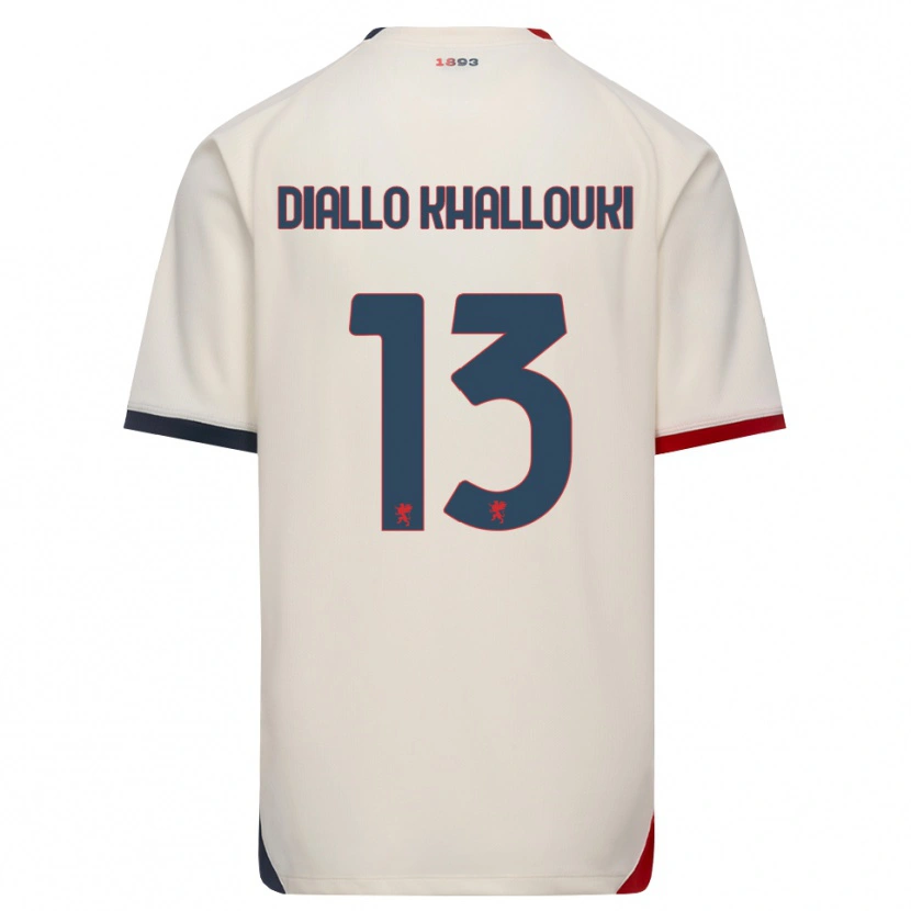 Danxen Kvinnor Siaka Diallo Khallouki #13 Off-White Röd Bortatröja Matchtröjor 2026/27 Tröjor T-Tröja