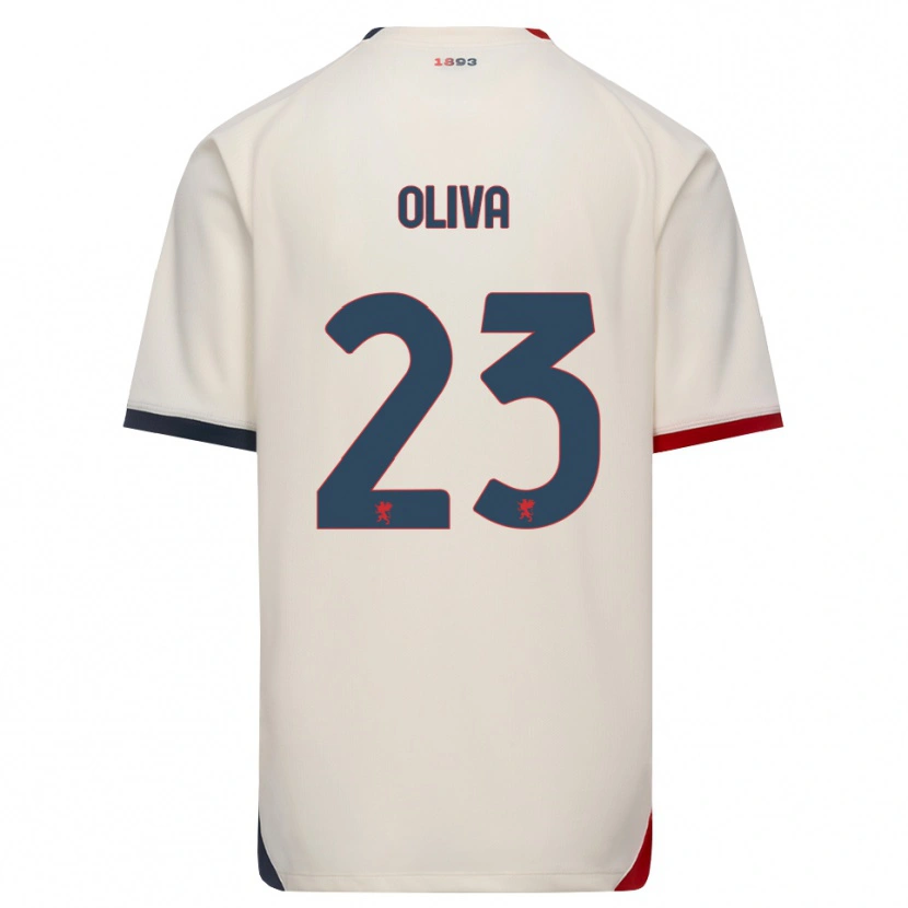 Danxen Kvinnor Eleonora Oliva #23 Off-White Röd Bortatröja Matchtröjor 2026/27 Tröjor T-Tröja