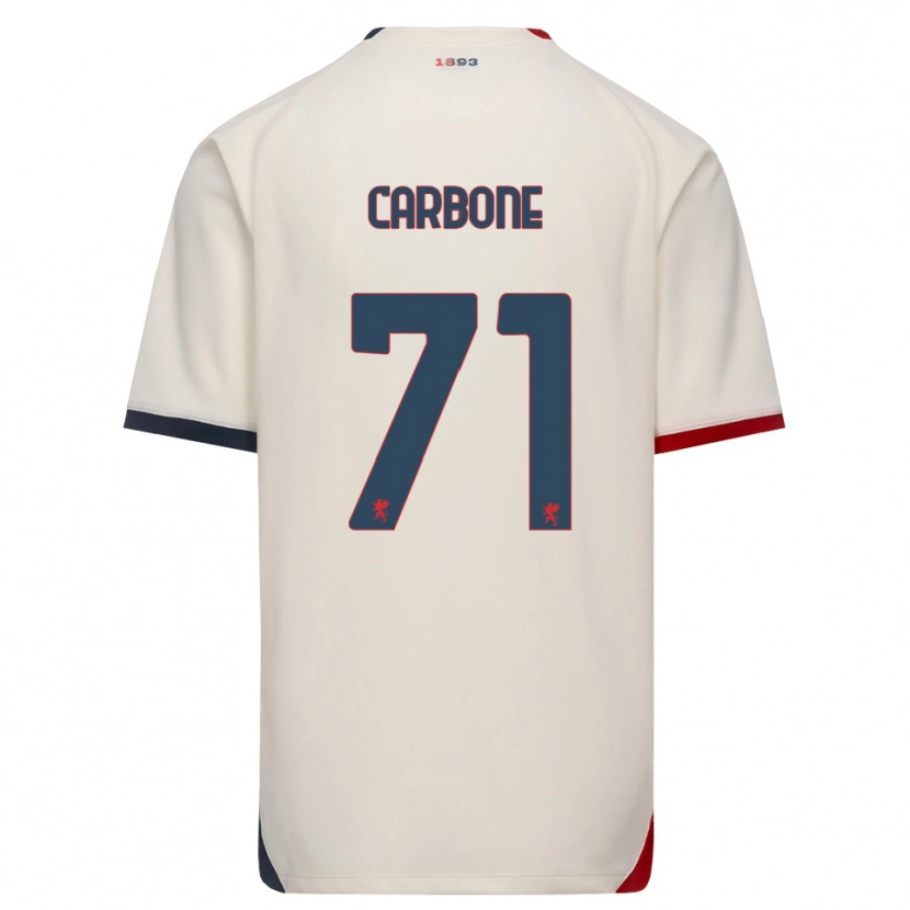 Danxen Kvinnor Filippo Carbone #71 Off-White Röd Bortatröja Matchtröjor 2026/27 Tröjor T-Tröja
