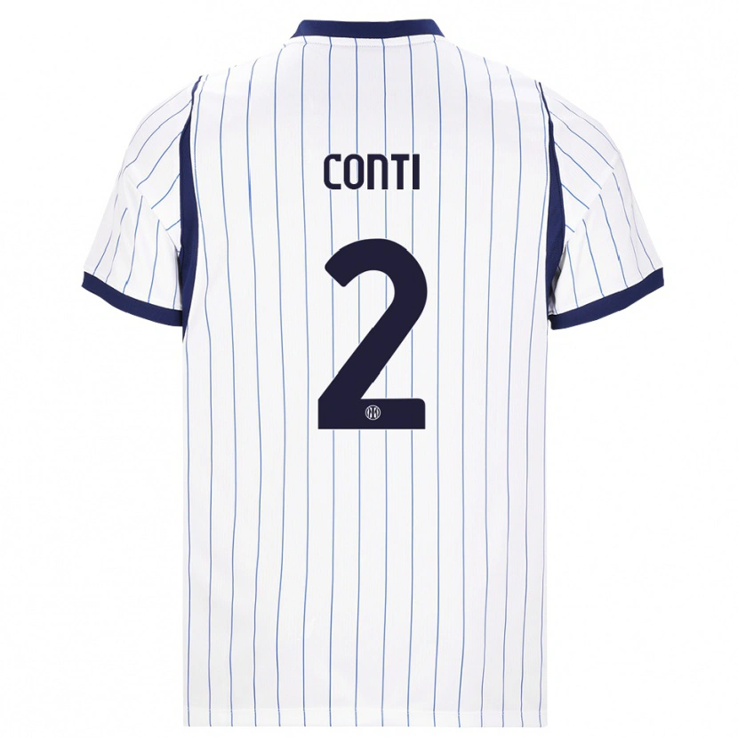 Danxen Kvinnor Arturo Conti #2 Vit Marinblå Bortatröja Matchtröjor 2026/27 Tröjor T-Tröja