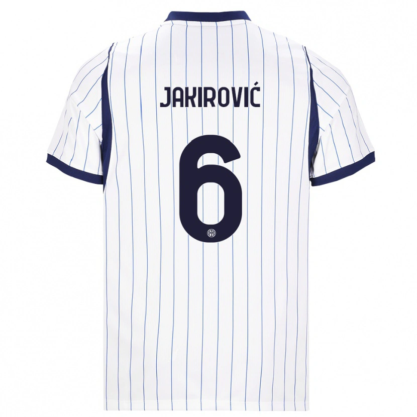 Danxen Kvinnor Leon Jakirović #6 Vit Marinblå Bortatröja Matchtröjor 2026/27 Tröjor T-Tröja