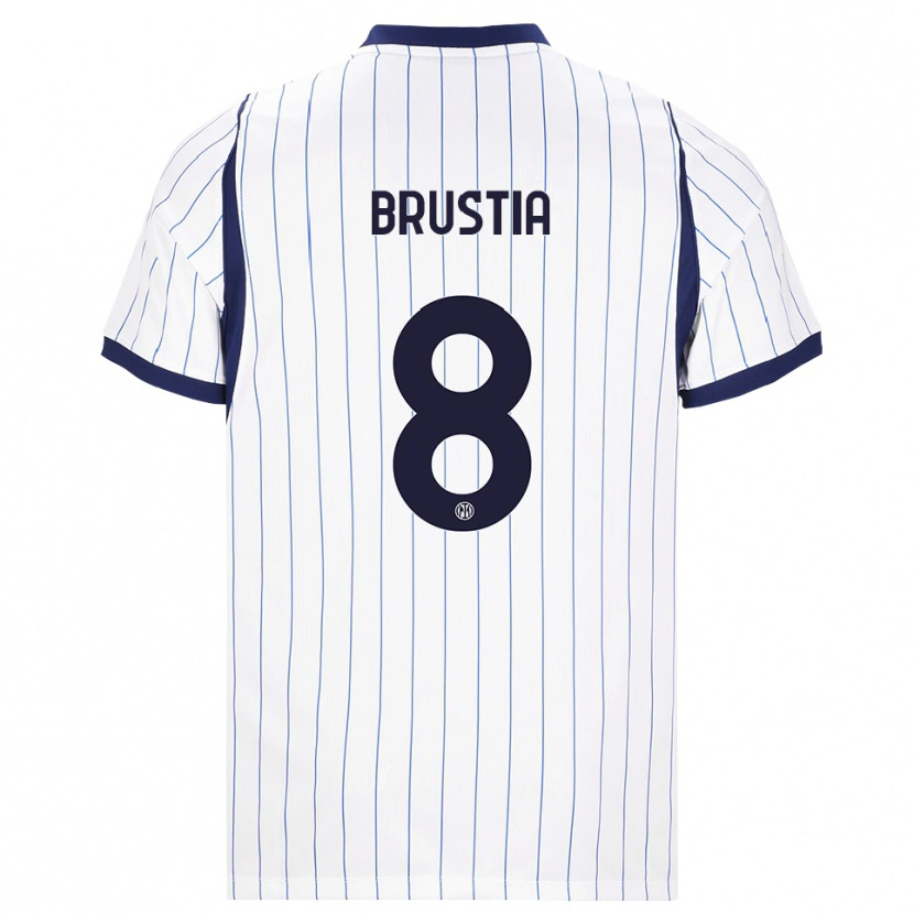 Danxen Kvinnor Martina Brustia #8 Vit Marinblå Bortatröja Matchtröjor 2026/27 Tröjor T-Tröja