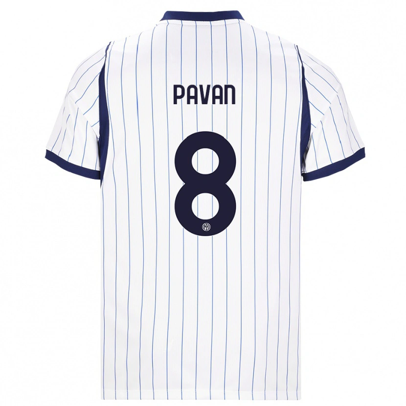 Danxen Kvinnor Matilde Pavan #8 Vit Marinblå Bortatröja Matchtröjor 2026/27 Tröjor T-Tröja