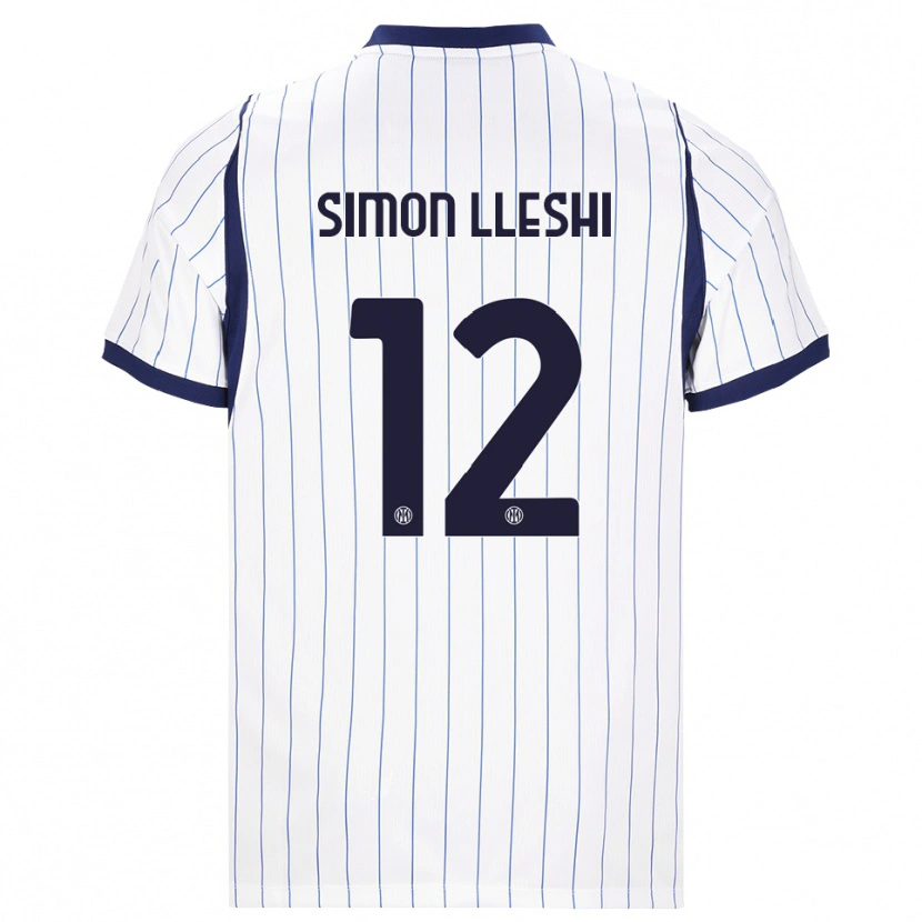 Danxen Kvinnor Simon Lleshi #12 Vit Marinblå Bortatröja Matchtröjor 2026/27 Tröjor T-Tröja