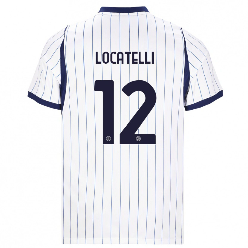 Danxen Kvinnor Tommaso Locatelli #12 Vit Marinblå Bortatröja Matchtröjor 2026/27 Tröjor T-Tröja