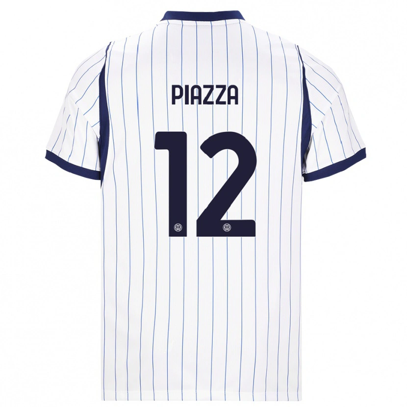 Danxen Kvinnor Alessia Piazza #12 Vit Marinblå Bortatröja Matchtröjor 2026/27 Tröjor T-Tröja