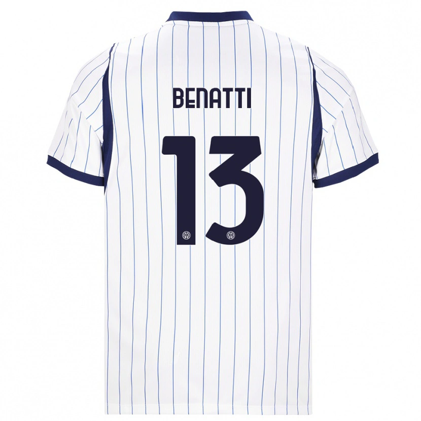 Danxen Kvinnor Tommaso Benatti #13 Vit Marinblå Bortatröja Matchtröjor 2026/27 Tröjor T-Tröja