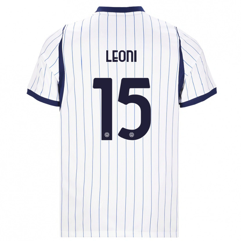 Danxen Kvinnor Luca Leoni #15 Vit Marinblå Bortatröja Matchtröjor 2026/27 Tröjor T-Tröja