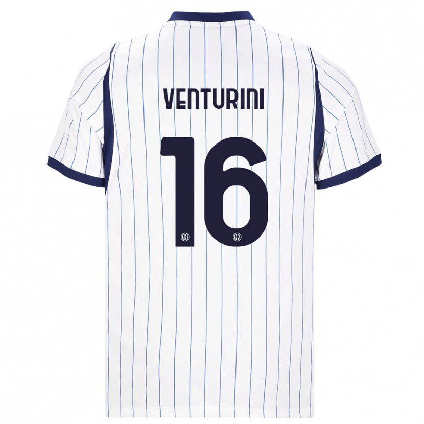 Danxen Kvinnor Matteo Venturini #16 Vit Marinblå Bortatröja Matchtröjor 2026/27 Tröjor T-Tröja