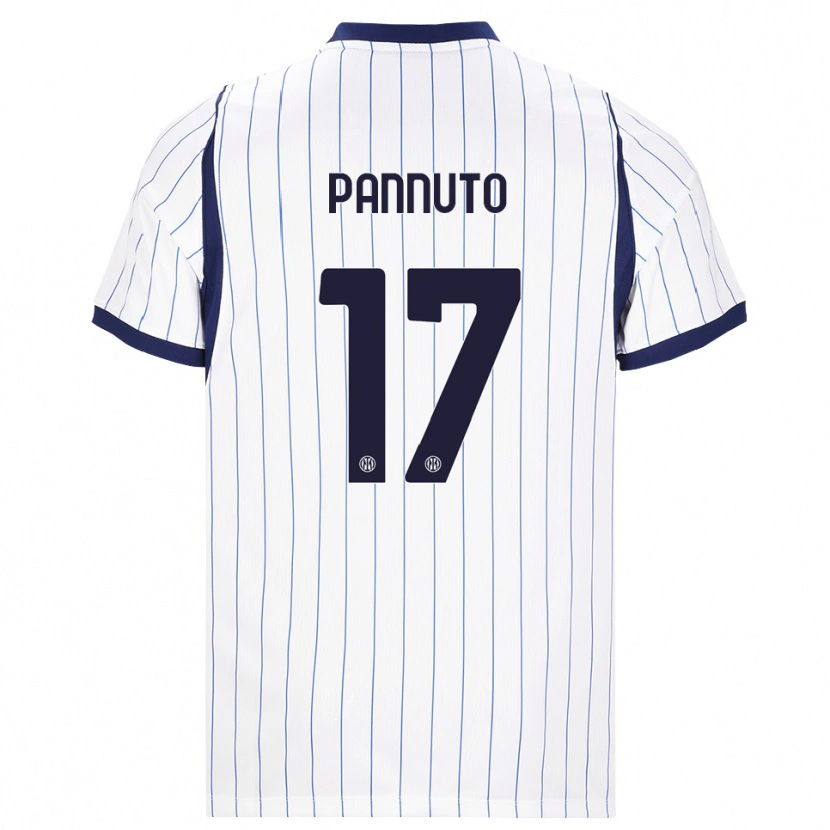 Danxen Kvinnor Mattia Pannuto #17 Vit Marinblå Bortatröja Matchtröjor 2026/27 Tröjor T-Tröja