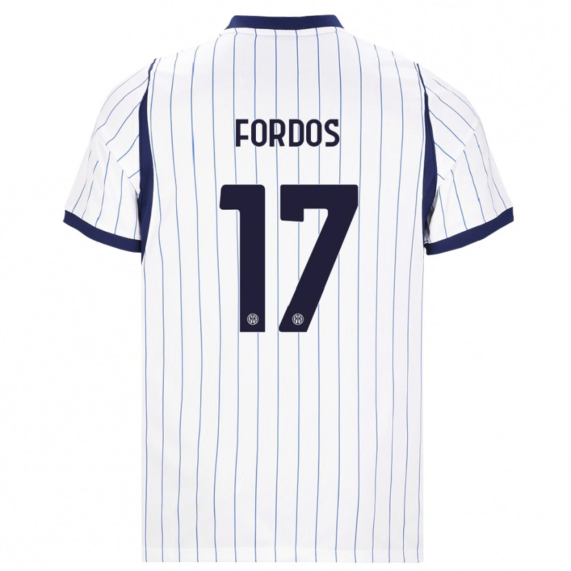 Danxen Kvinnor Beatrix Fördős #17 Vit Marinblå Bortatröja Matchtröjor 2026/27 Tröjor T-Tröja