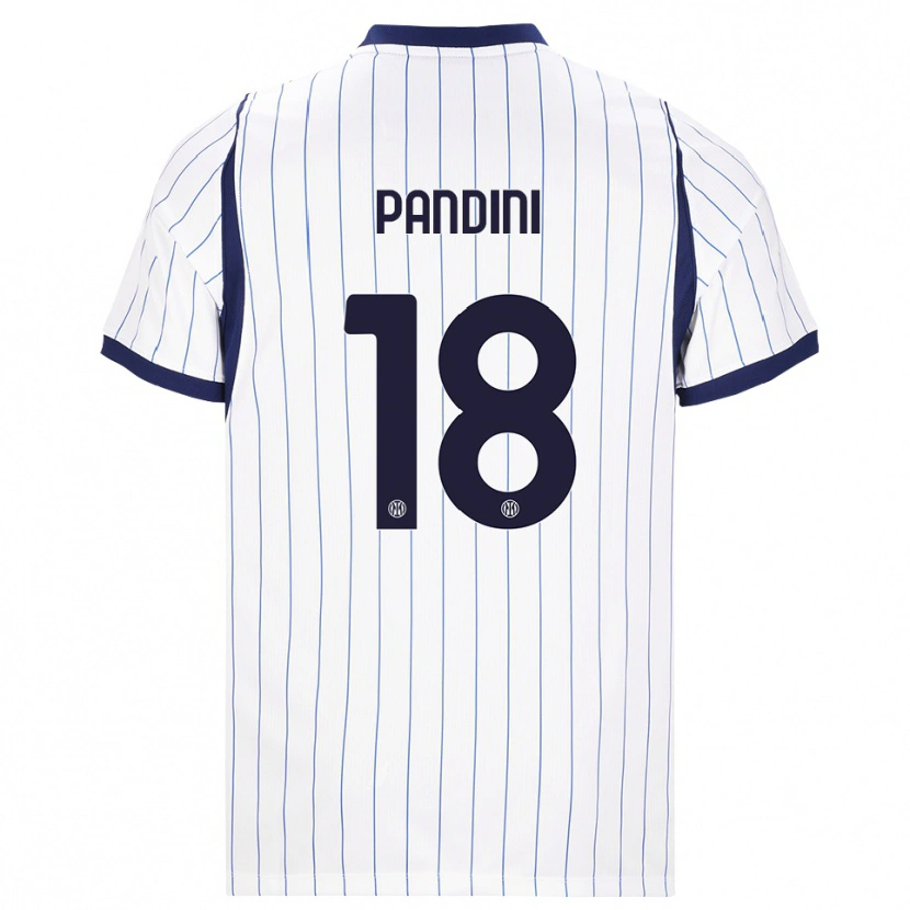 Danxen Kvinnor Marta Pandini #18 Vit Marinblå Bortatröja Matchtröjor 2026/27 Tröjor T-Tröja